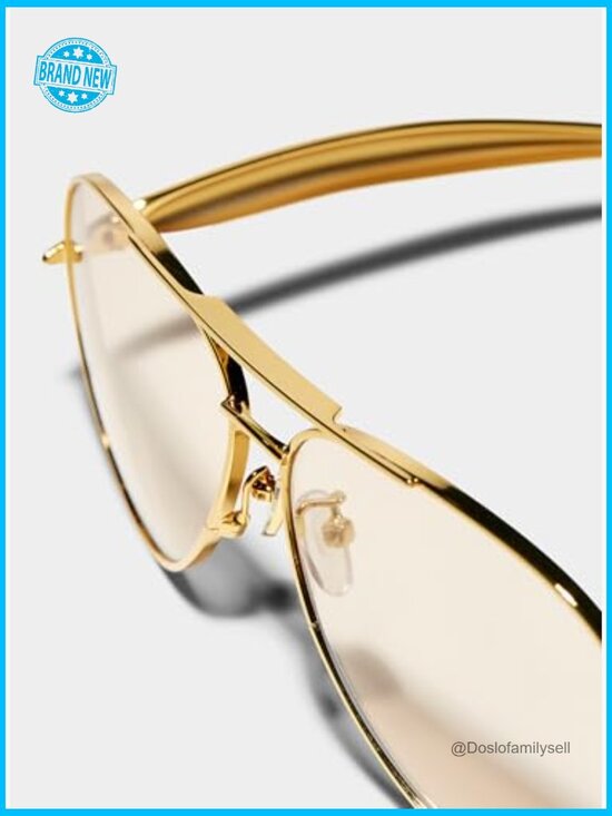 Retro Gold Metal Oversized Aviator Sunglasses Polarized UV Protection main image 5